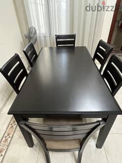 6 seater Dining Table, 6ft x 3ft, w/chairs