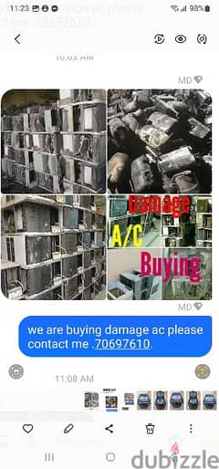 we are buying damage ac please contact me . 70697610 0