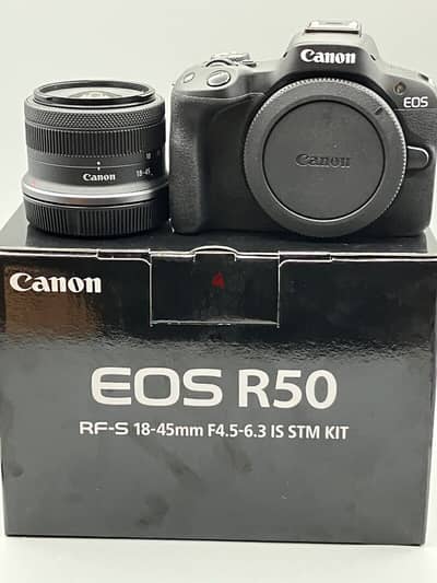 Canon - E O S R 50 4 K Mirrorless 2 Lens Kit RF-S 18-45mm