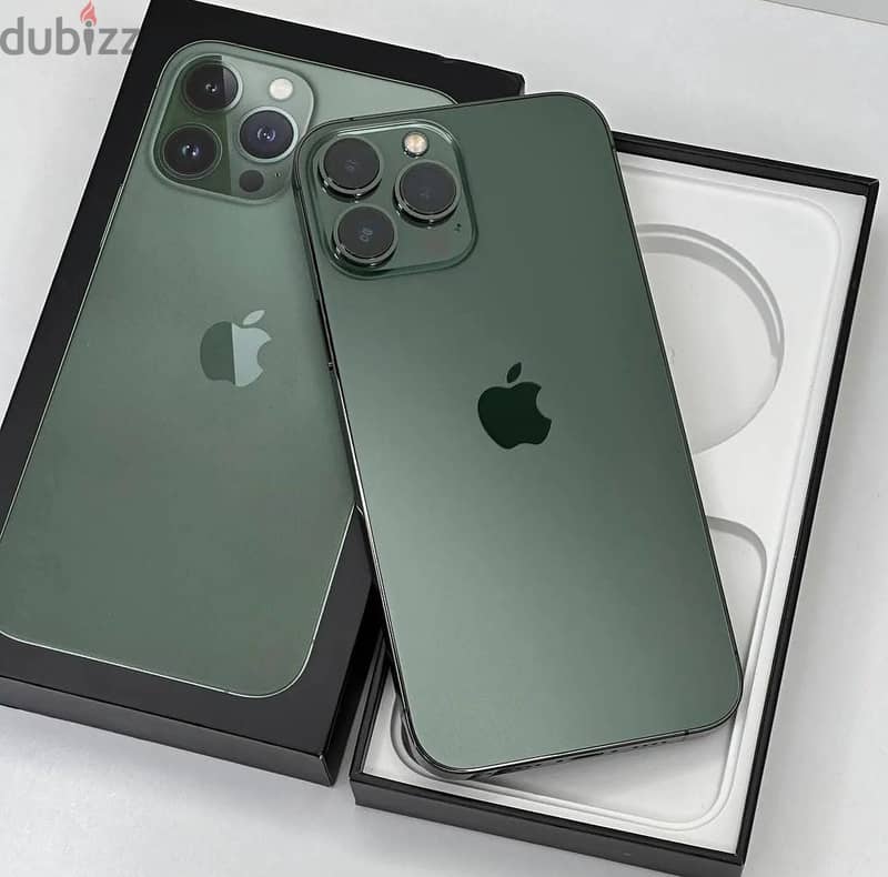 IPHONE 13 PRO MAX 128GB ZP/A MARCANTILE STOCK  COMPLETE BOX  ALPINE GREEN COLOUR  CONDITION 10/10 BATTERY HEALTH 85% PTA APPROVED BOTH SIM  FACTORY UNLOCK SEALED WATERPROOF 0