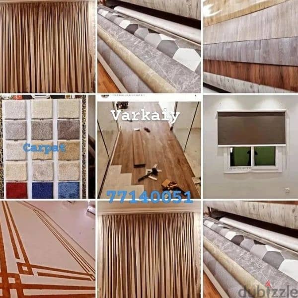 Curtain, roller, vertical, carpet, wallpaper, waterproof flooring, 2