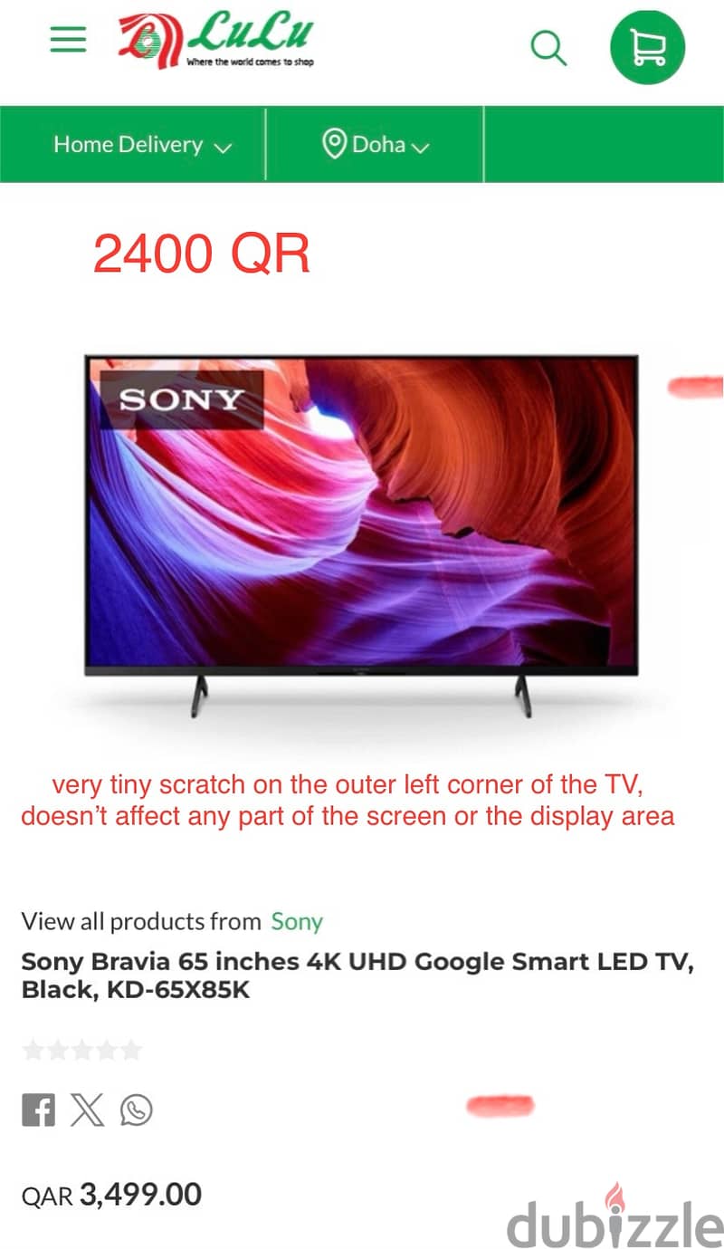 Sony Bravia 65 inches 4K UHD Google Smart LED TV, Black, KD-65X85K 1