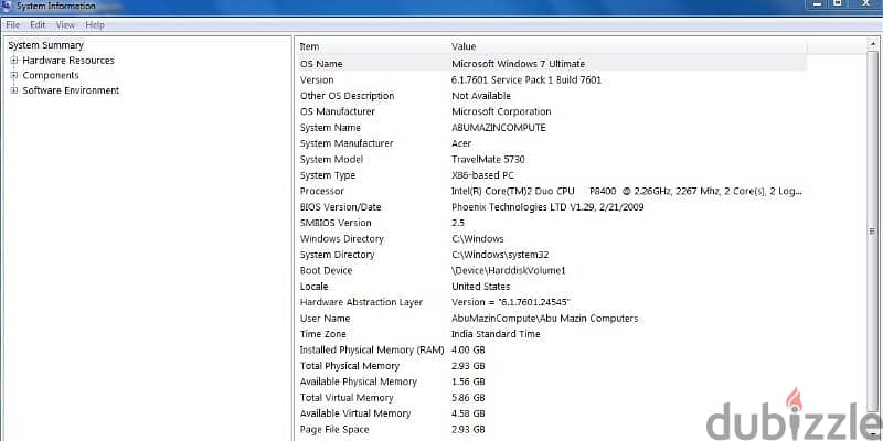 ACER laptop Travelmate 5730 ,15.4" 6