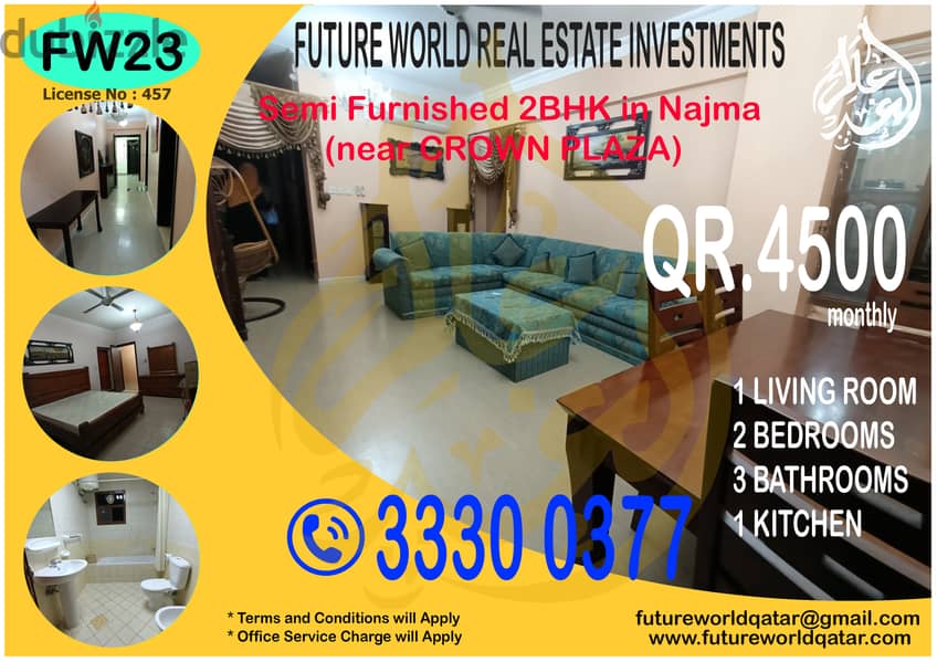 2BHK Semi Furnished in Najma Crown Plaza 0