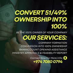 Convert 51/49% to 100% Ownership Of Qatar