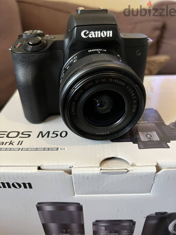 Canon E O S M 50 Mark II Mirrorless 15-45mm and 55-200mm Lenses 0