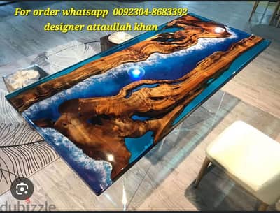 epoxy luxury dinning tables. contact 0092304-8683392