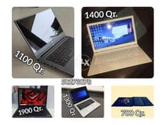 5 Pieces Used Laptops For Sell. Price starts from 700 Qr. For better 0