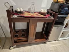 Wooden Servicing Trolley Bar 0