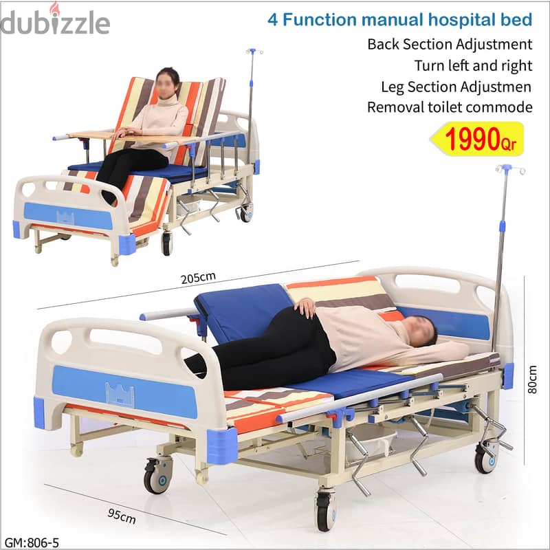 Four Function Electric Medical Care Bed Double Motor 4