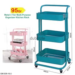 Rolling Utility Storage Cart, Space-Saving Mobile Storage Shelving Or