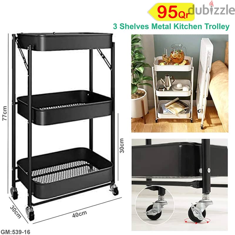 Rolling Utility Storage Cart, Space-Saving Mobile Storage Shelving Or 7