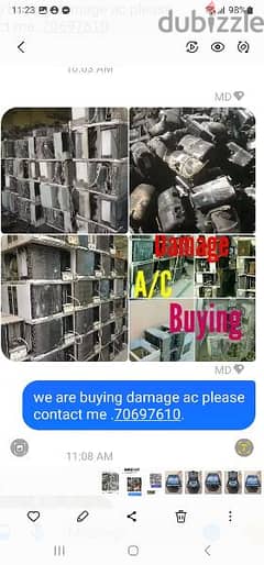 we are buying damage ac please call me 70697610