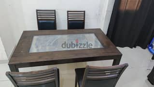 Home center Dining Table Wooden with  four chairs