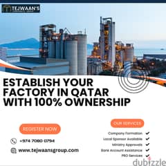 Establish Your Factory in Qatar With 100% Ownership