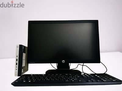 Mini Computer with 20 Inch Monitor, Keyboard, Mouse, and Cables