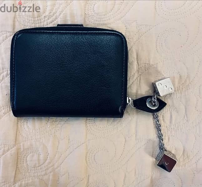 Authentic Christian Dior Black Leather Dice Bag 6