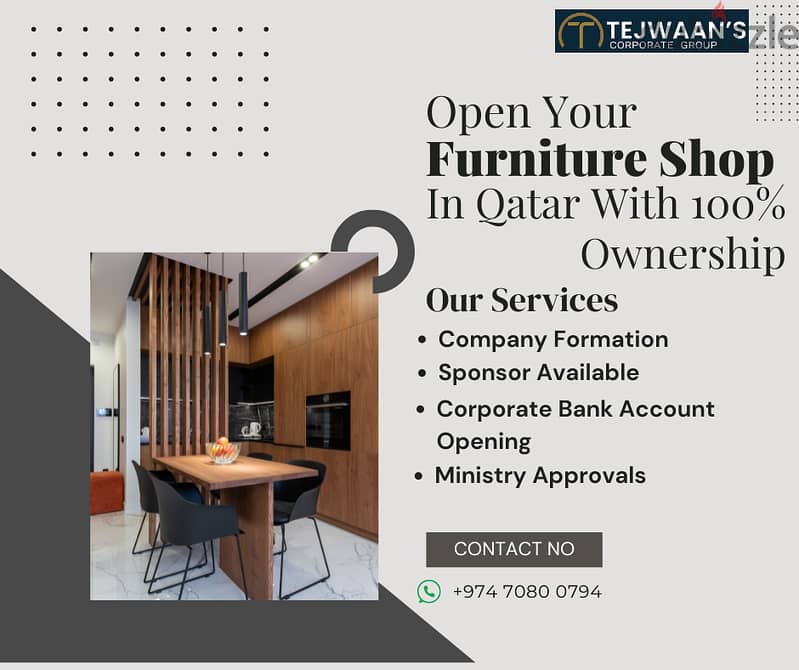 Open Your Furniture Shop In Qatar With 100% Ownership 0