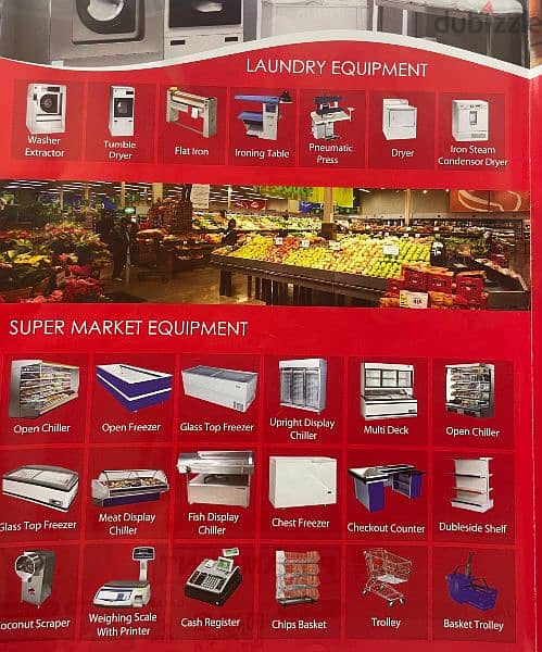 All commercial type equipments (Restaurant, supermarket, bakery) 1