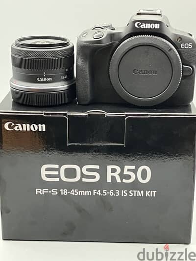 Canon - E O S R50 4K Mirrorless 2 Lens Kit RF-S 18-45 mm and RF-S 55-