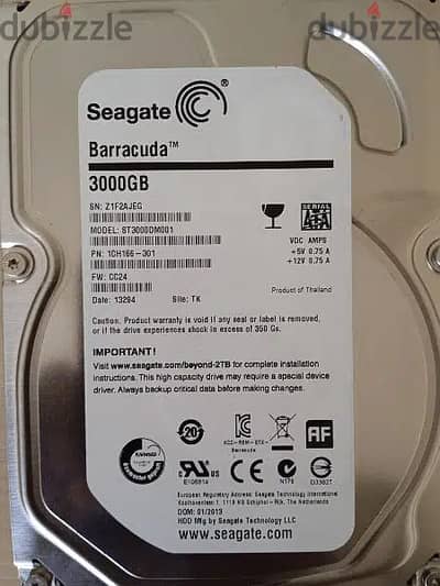 3000GB Internal Desktop Brand New Hard Drive Seagate