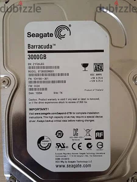 3000GB Internal Desktop Brand New Hard Drive Seagate 0