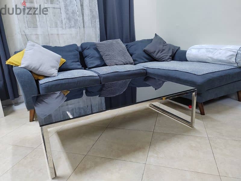 L Shape Sofa & Center Table 0