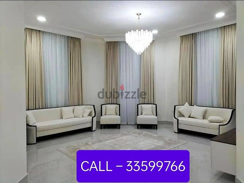 repair sofa @ new sofa  @ window curtains  @ majlis arodia @ wallpaper 2