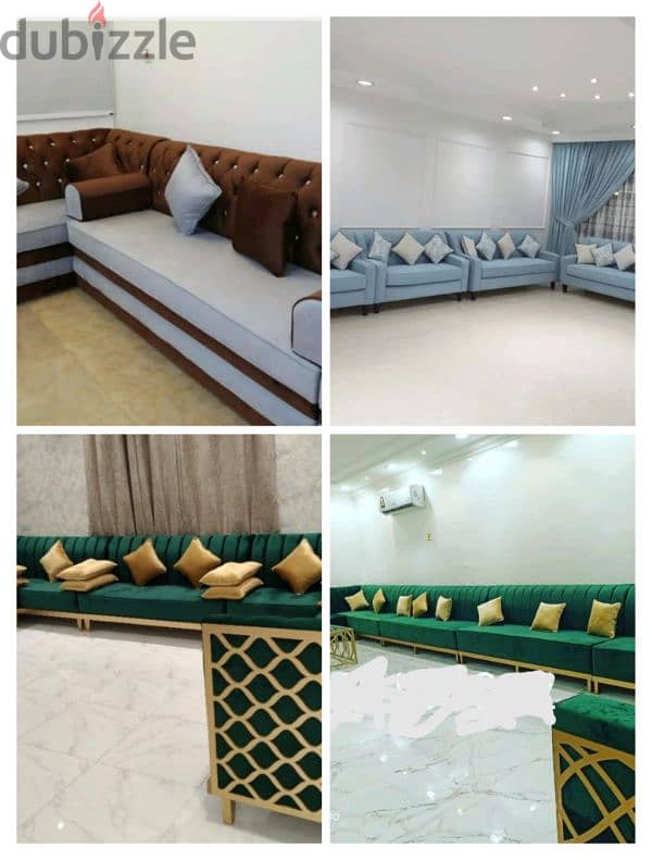 repair sofa @ new sofa  @ window curtains  @ majlis arodia @ wallpaper 4