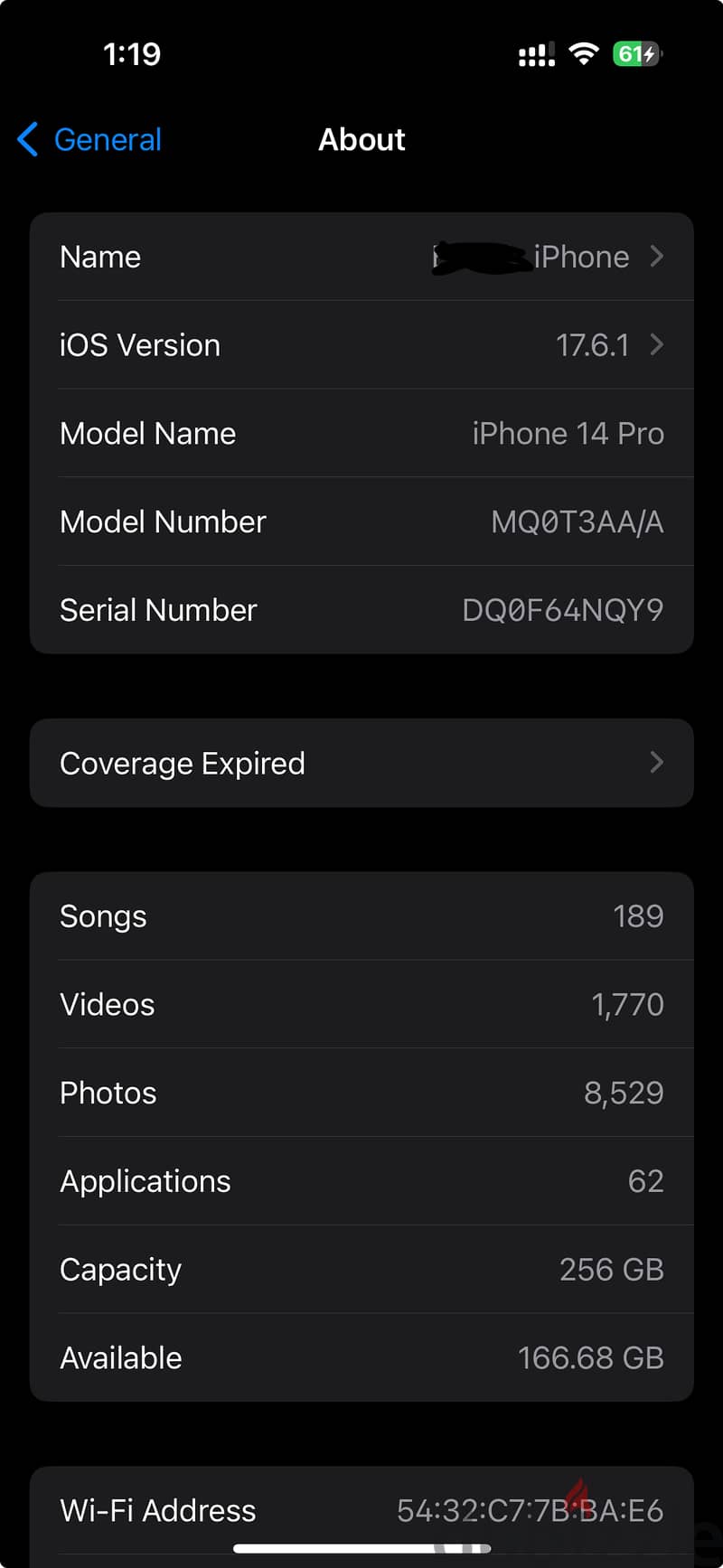 I phone 14 pro 256GB 1