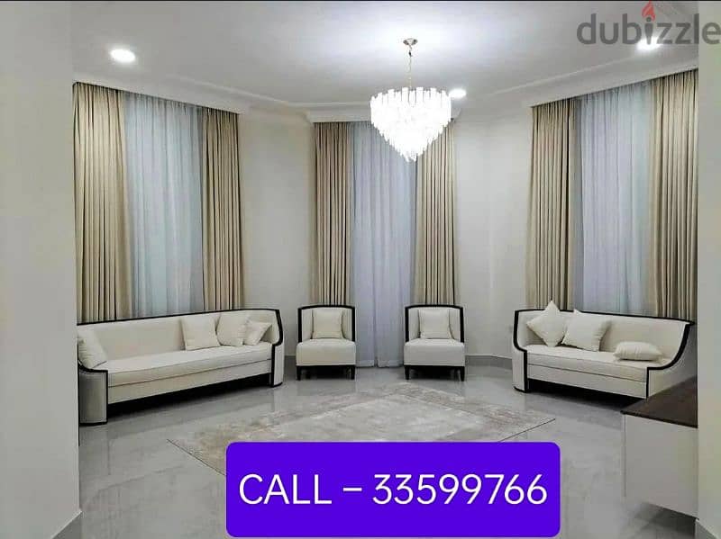 repair sofa @ new sofa  @ window curtains  @ majlis arodia @ wallpaper 6