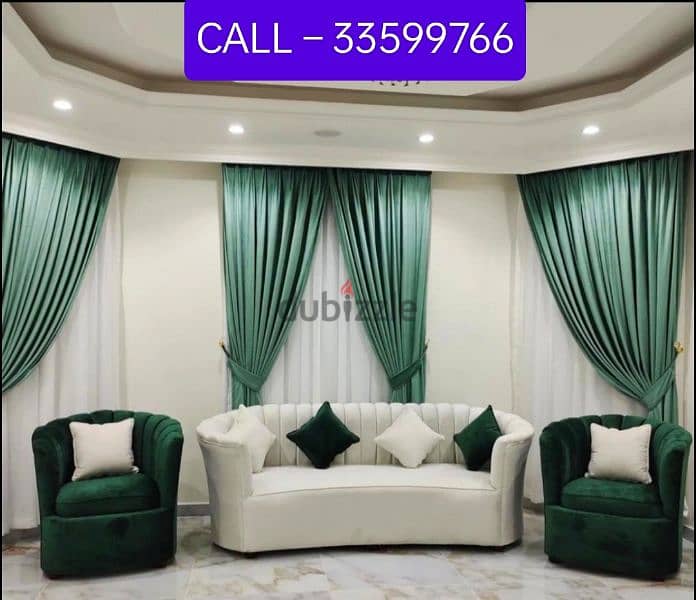 repair sofa @ new sofa  @ window curtains  @ majlis arodia @ wallpaper 7