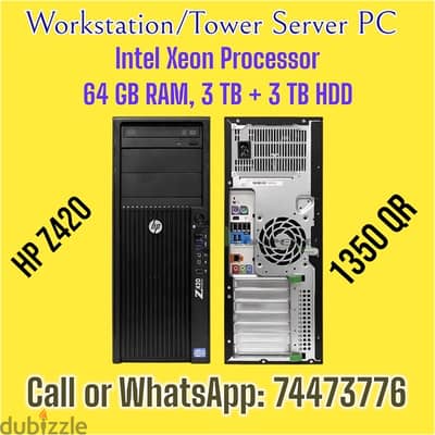 Workstation / Tower Server PC HP Z420 Workstation 64 GB RAM,m