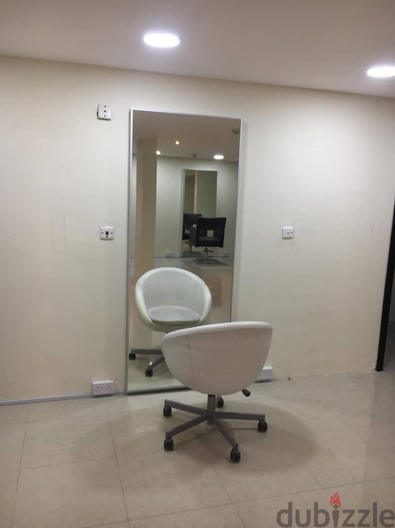 Salon Hair Mirror,Wash Unit, Chair QAR250 1