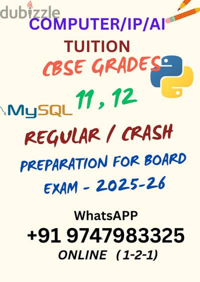 TUITION BOARD EXAM CBSE Grds 10,11,12  :WhatsApp : +91 9747983325(Q*)