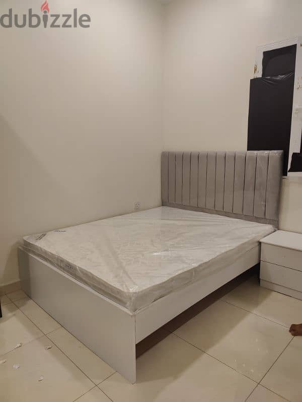 bed with mattress and beside table 1