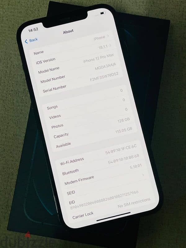 I phone 12 pro max 128 gb blue color 7