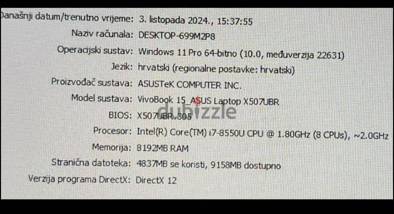 Asus Laptop core i7 8th Gen 6