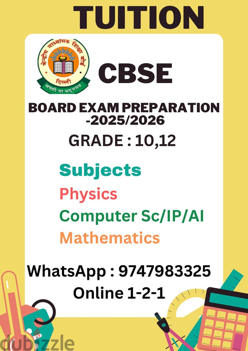 TUITION  Physics , CS , Math (1-2-1) ONLINE  WhatsAPP : +91 9747983325 0