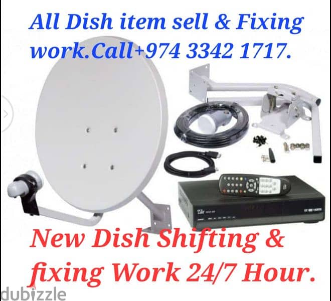 Satellite Arabic & Airtel dish tv stand fixing work. 2