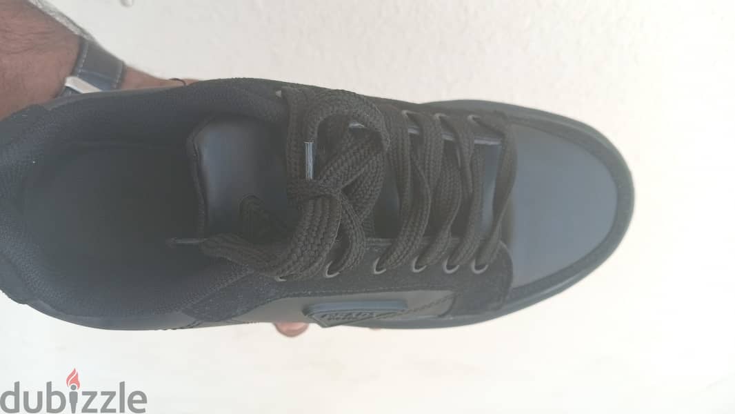 PRADA black leather nad suede low top sneakers  original 1