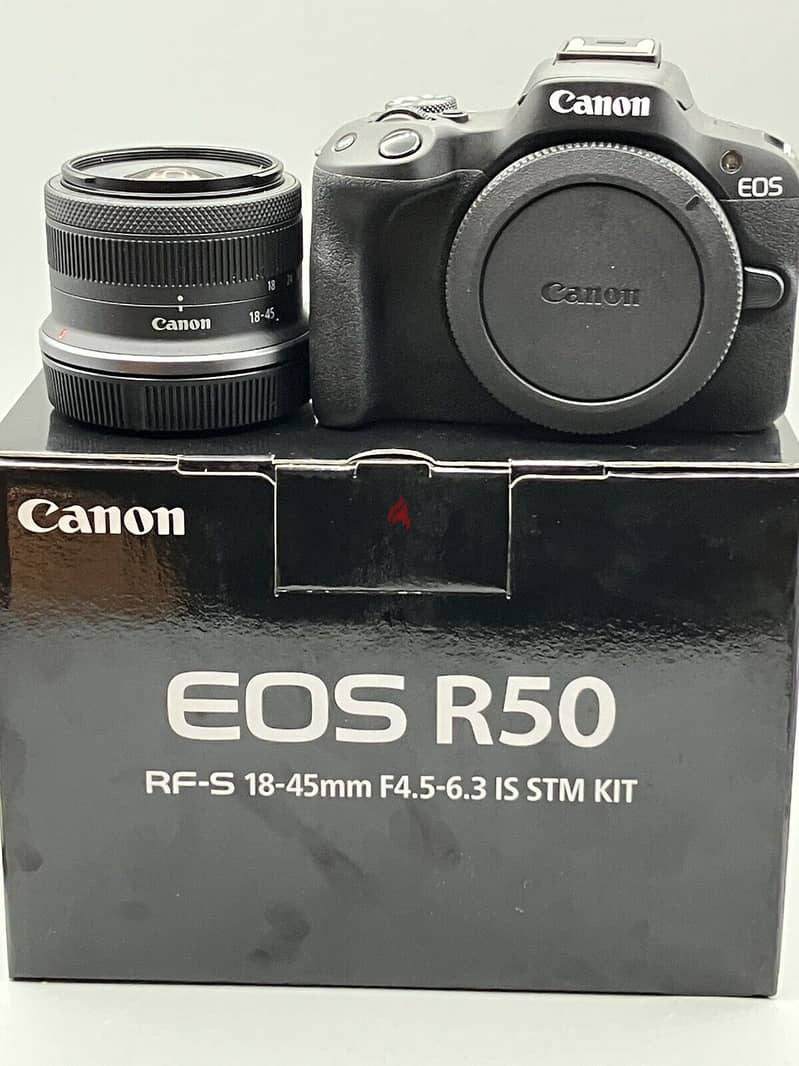 Canon - E O S R 50 4K Video Mirrorless 2 Lens Kit RF-S 18-45mm and RF 0