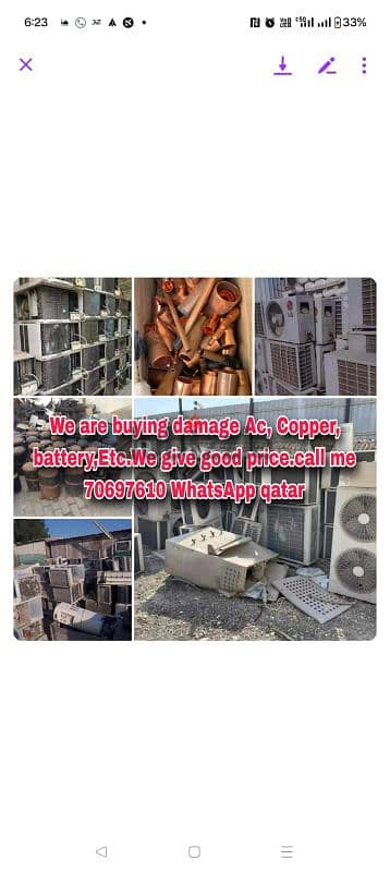 we are buying damage ac please contact me . 70697610 0