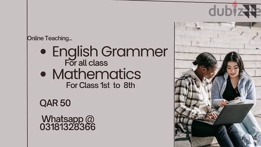 online tuition available for English grammar and mathematics