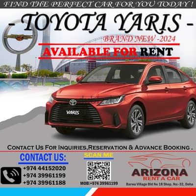 BRAND NEW TOYOTA YARIS 2024 FOR RENT ! BOOK NOW 39961199,44152020