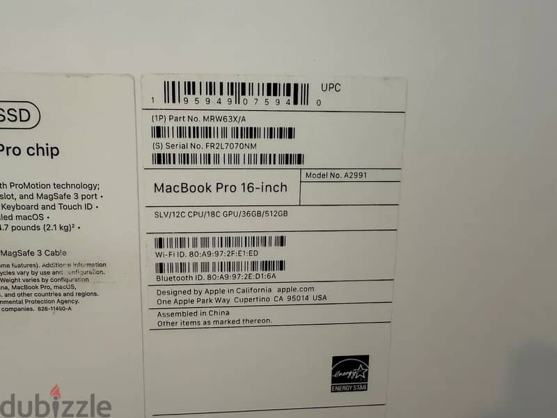 Apple MacBook Pro 16” M3 Pro 36GB RAM 512GB SSD 12C CPU / 18C GPU 2