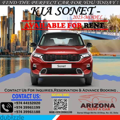 BEST CAR FOR BEST RENTAL PRICE ! KIA SONET 2023 ! BOOK NOW:39961199