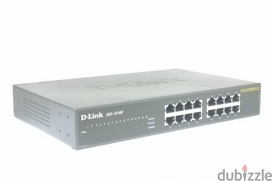 Network switch D-Link Brand   Model = DES - 1016D 16 Port  1 0