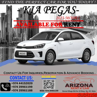 BEST RENTAL DEAL TODAY ! SEDAN KIA PEGAS 1.4L FOR RENT:BOOK:39961199