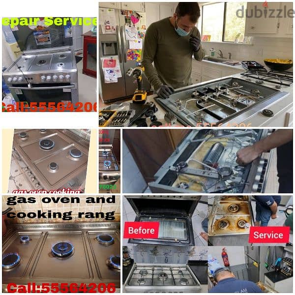 gas oven and cooking rang  repair and Service  Call:55564206 whatsapp 0